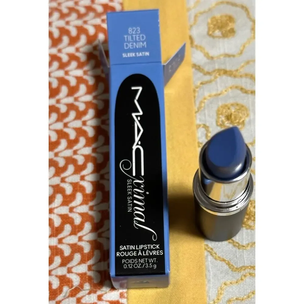 MAC M·A·CXIMAL SLEEK SATIN LIPSTICK 823 Tilted Denim NIB 3.5g